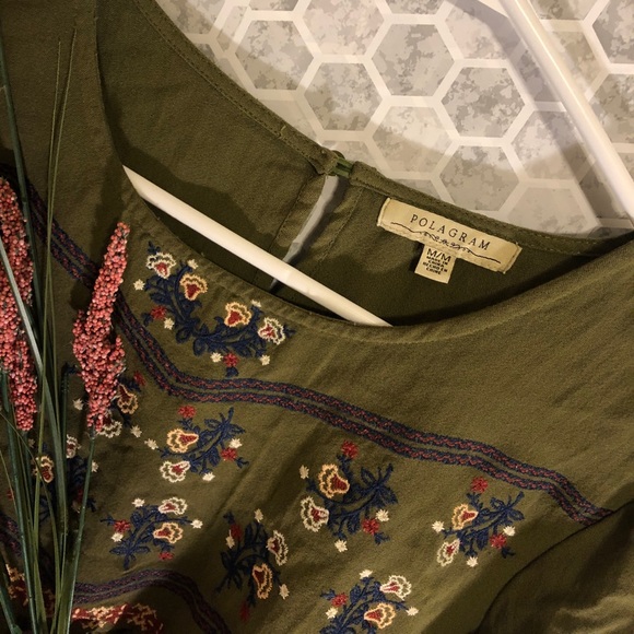 Polagram Babydoll Style Embroidered Top - Picture 2 of 8